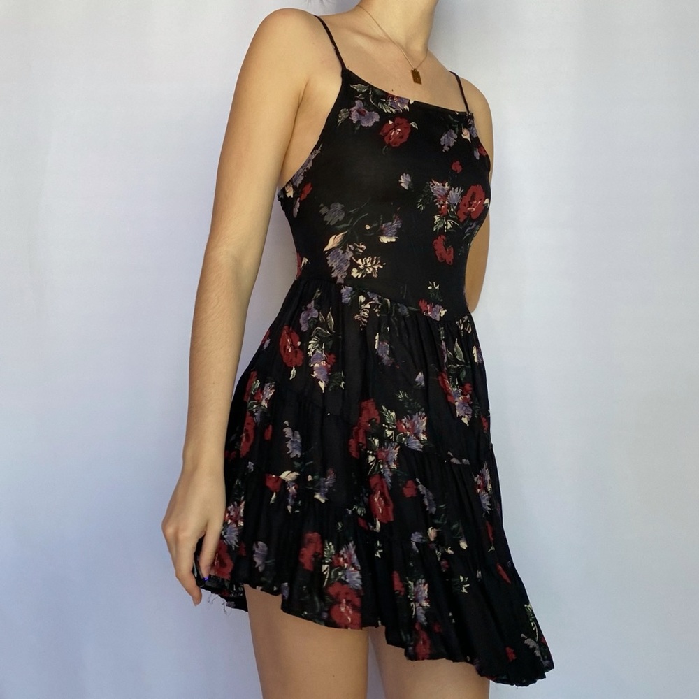 Free People black floral summer dress